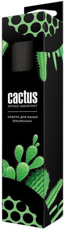 Коврик для мыши Cactus (CS-MP-D01S, тканевый на резиновой основе, black-green, 250x200x3mm)