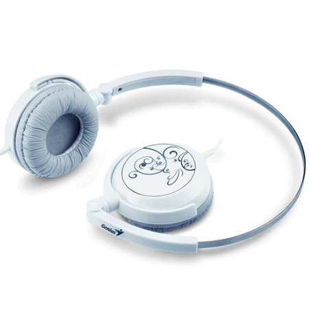 Наушники Genius GHP-400F (накладные закрытые, без микрофона, компактные, 1.2m, white)