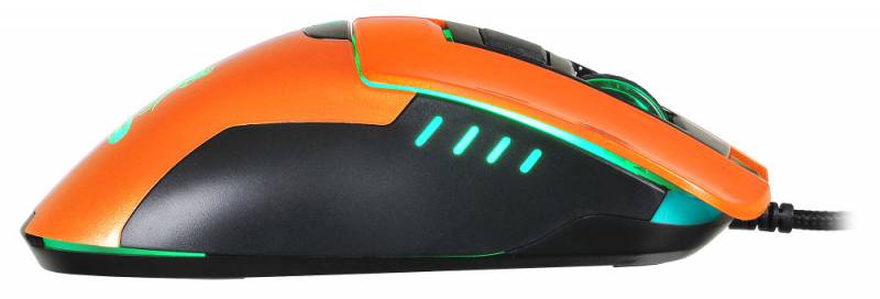 Мышь Oklick SNAKE 865G (USB, optical, 2400dpi, игровая, black-orange)