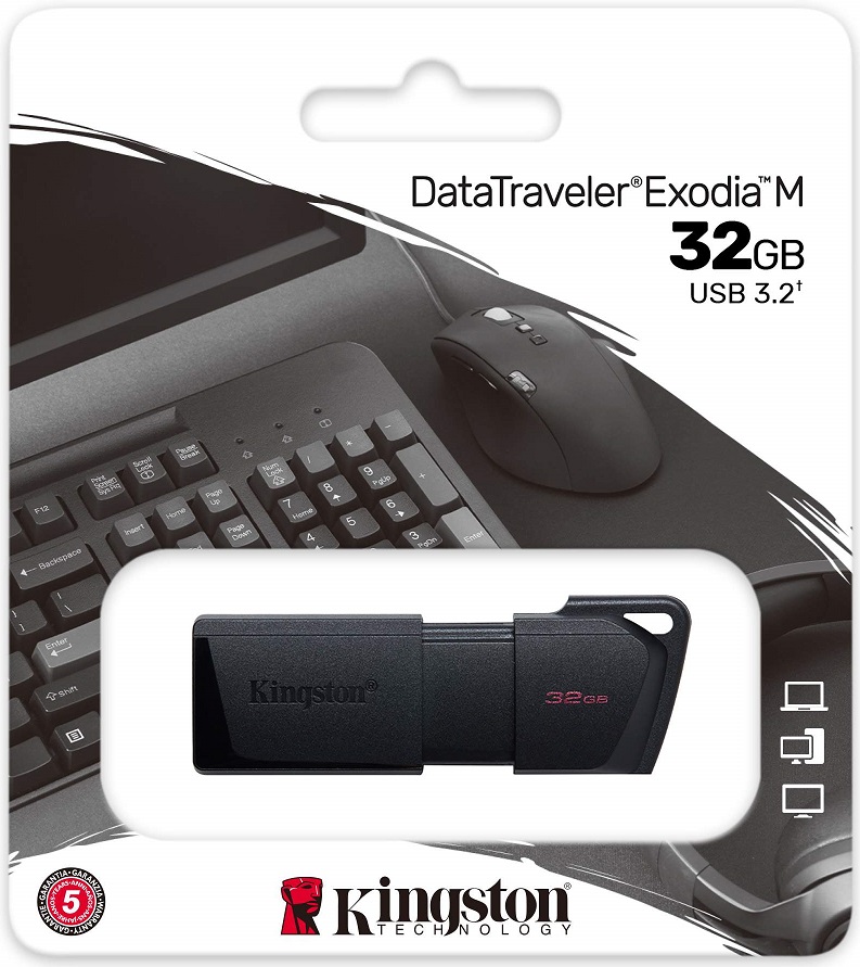 Флеш накопитель USB 3.2 32Gb Kingston DT Exodia M (DTXM/32GB, black)