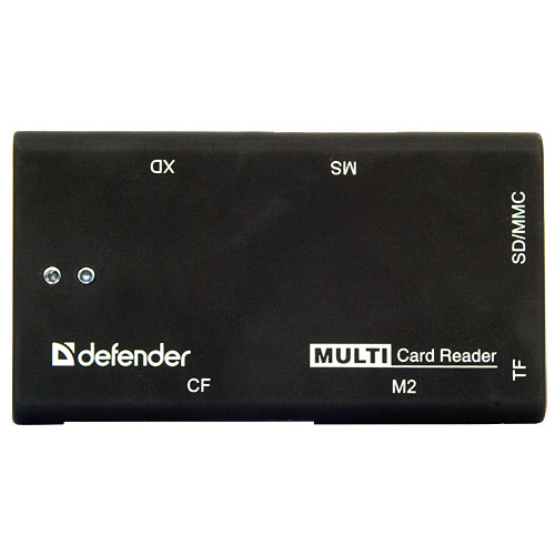 Карт-ридер DEFENDER SUPERIOR SLIM (microSD, SDHC, M2, MS, CF, XD, MS Duo, RS-MMC) black