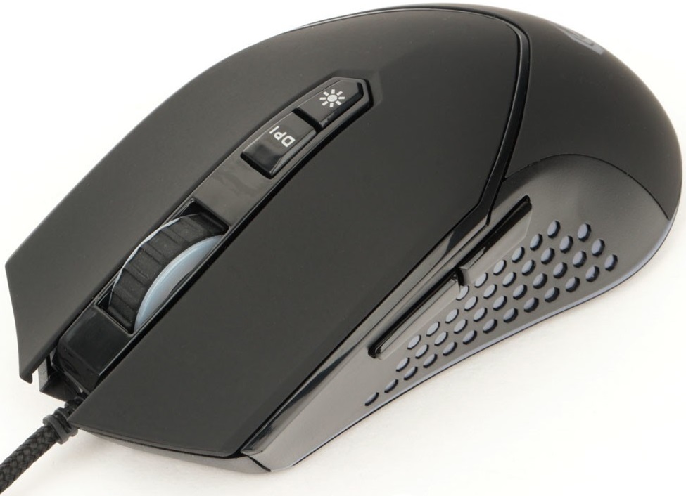 Мышь Gembird MG-770 (optical, 3200dpi, подсветка, игровая, soft-touch, 1.8m, black)