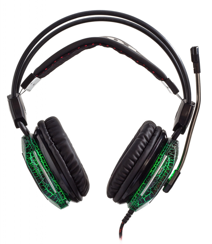 Наушники Oklick TOXIC HS-L500G (полноразмерные закрытые, с микрофоном, регулятор, игровые, 2.2m, black-red)