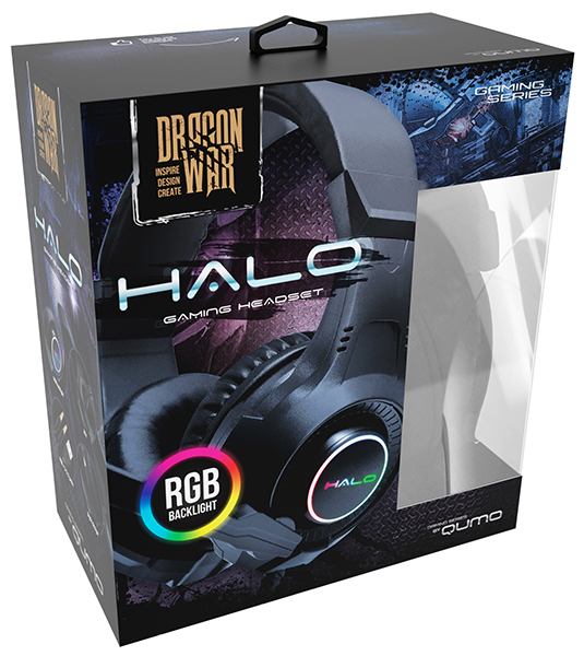 Наушники QUMO HALO GHS0018 (полноразмерные закрытые, c микрофоном, подсветка RGB, игровые, 2m, black)