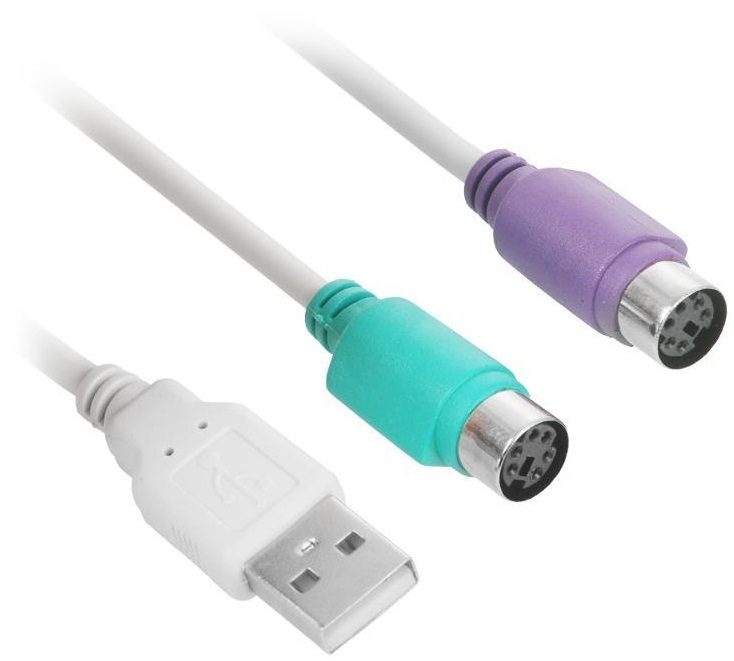 Переходник для подключения PS/2 клавиатуры/мыши в USB порт (PS/2 (MD 6F) --> USB Am, 0.3m)