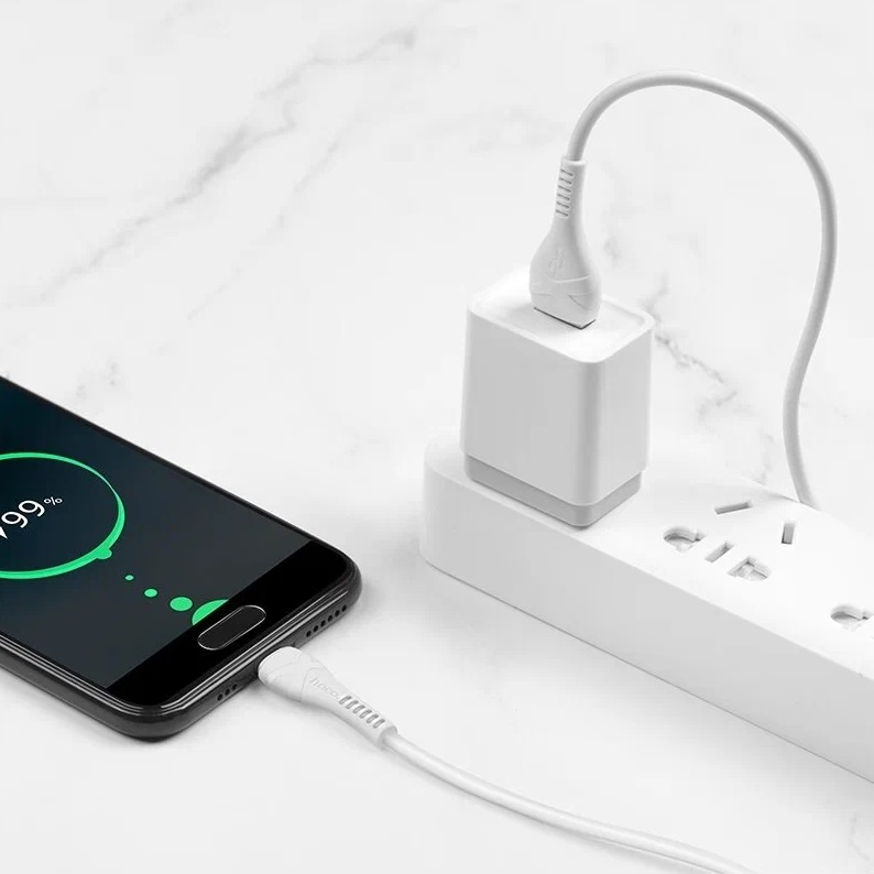 Кабель USB 2.0 Am - Type-C 1.0m (X37 Cool power, 3A, быстрая зарядка, white) hoco
