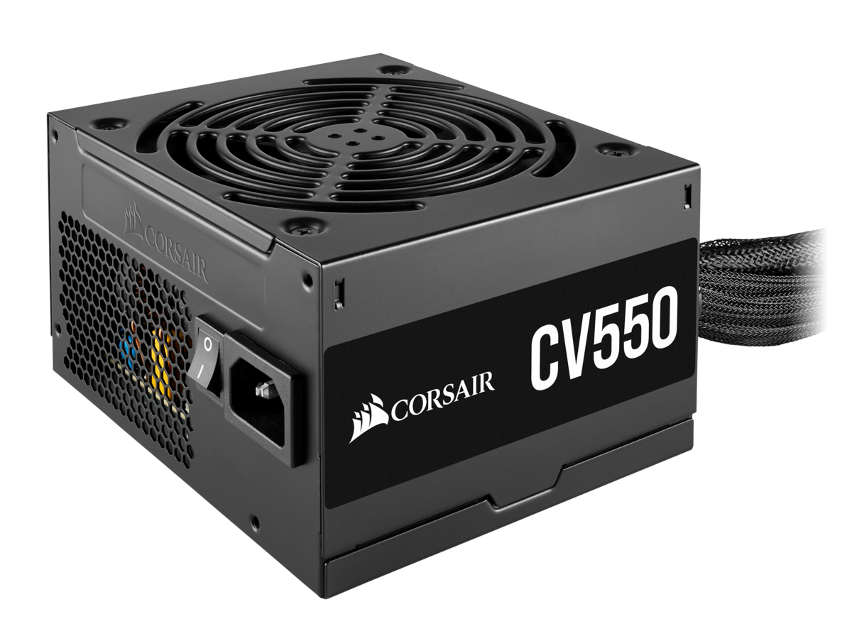 Блок питания CORSAIR 550W (CV550, 80+ Bronze, 120mm, 24+4+4pin, 2xPCI-E 6+2pin, 7*SATA, 2*HDD, 1*FDD) RTL