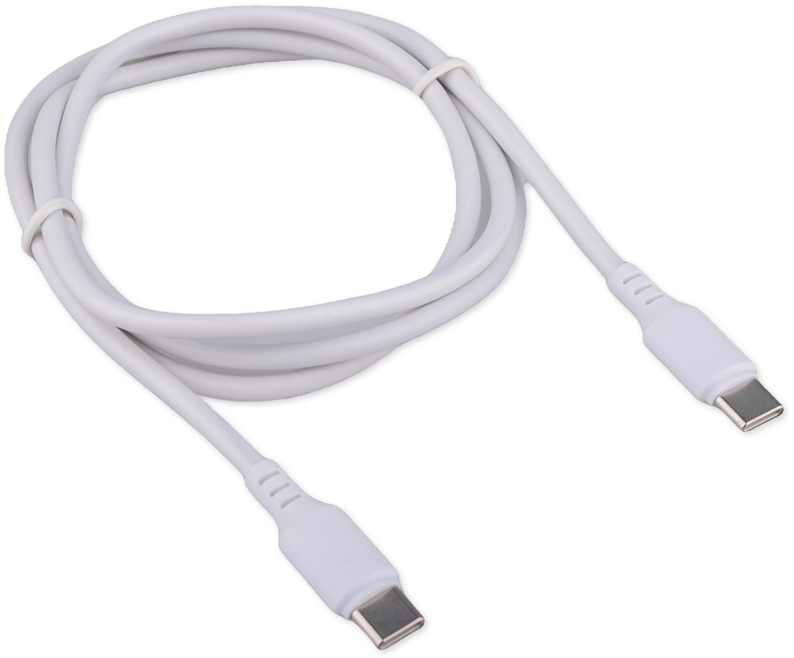 Кабель USB 2.0 Type-C - Type-C 1.0m (CC-USB2-CMCM-100-1M-W, медь, 5A, 100W, быстрая зарядка, QC3.0, PD, white) Cablexpert