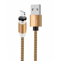 Кабель USB 2.0 Am - Lightning 1.0m (MC1, нейлоновая оплётка, магнитный, gold) FUMIKO