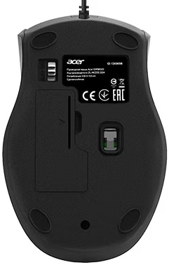Мышь Acer OMW020 (ZL.MCEEE.004) (USB, optical, 1600dpi, 1.5m, black)
