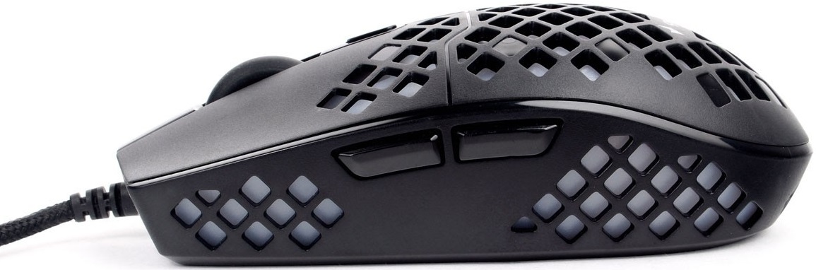 Мышь Gembird MG-760 (USB, optical, 3200dpi, RGB подсветка, игровая, 1.8m, black)