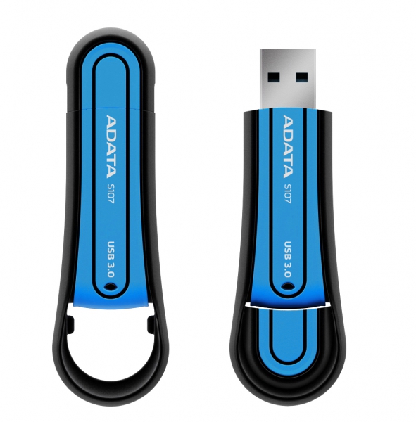 Флеш накопитель USB 3.0 32Gb ADATA S107 (AS107-32G-RBL, 90Mb/s, blue)