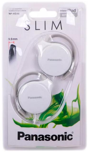 Наушники Panasonic RP-HS46E (клипсы, без микрофона, 1.1m, white)