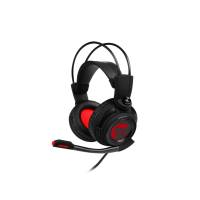 Наушники MSI DS502 (полноразмерные закрытые, подключение по USB, с микрофоном, регулятор, игровые, виртуальный объёмный звук 7.1, 2m, подсветка, black-red)