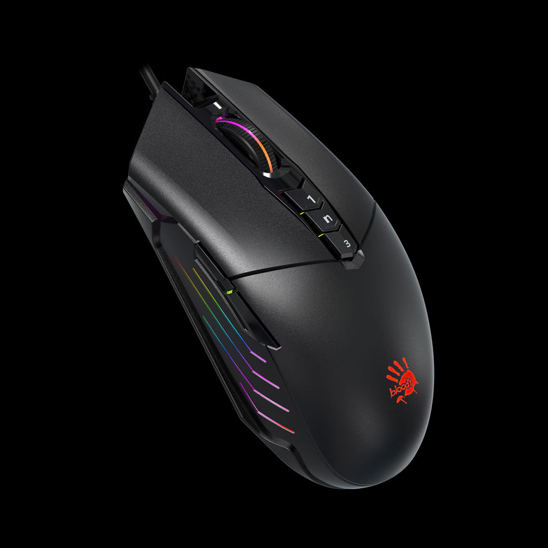 Мышь A4Tech Bloody P91s (USB, optical, 8000dpi, игровая, RGB подсветка, stone black)
