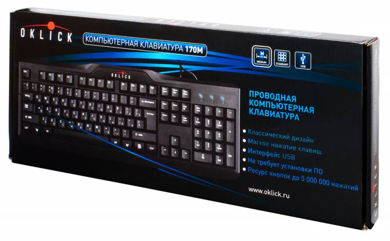 Клавиатура Oklick 170M (USB, black)