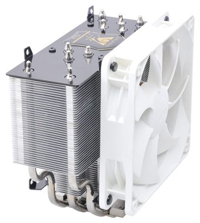 Вентилятор GlacialTech F101 Silent (E) (1150/1155/1156/1366/775/AM2/AM3/FM1/FM2, 120mm, Al, 1100rpm, 21dBa, 5 тепловых трубок, полированное основание, 3pin, 140W) RTL