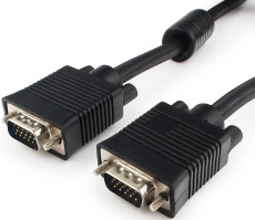 Кабель SVGA Pro 15m/15m 15.0m (CC-PPVGA-15M-B, медь, соединительный, 2 ферритовых фильтра, тройное экранирование. black) Cablexpert