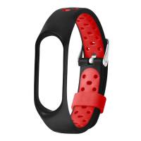 Силиконовый ремешок для Xiaomi Mi Band 3 (black-red)