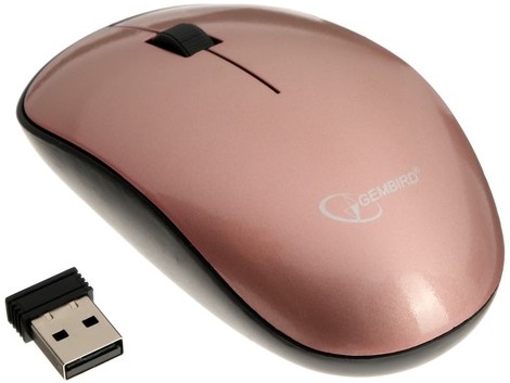 Мышь беспроводная Gembird MUSW-111-RG (optical, 1200dpi, AA, black-rose gold)