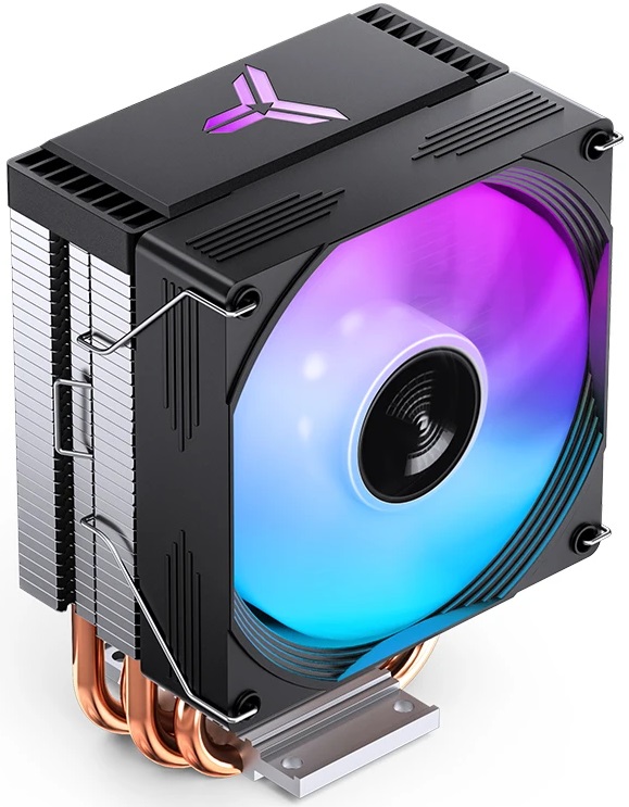 Вентилятор JONSBO CR-1300 EVO Color (1150/1151/1155/1156/1200/1700/AM4/AM5, 90mm, Al, 800-2000rpm, <28dBa, 4 тепловые трубки, DTH, 4pin, PWM, 125W, rainbow LED, black) RTL