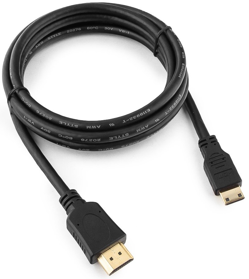Кабель HDMI (m) - MiniHDMI (m) 1.8m (CC-HDMI4C-6, 4K, ver.2.0, с позолоченными контактами, экранированный, black) Cablexpert