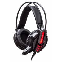 Наушники Oklick ARROW HS-L450G (полноразмерные закрытые, с микрофоном, регулятор, игровые, 2.2m, black-red)