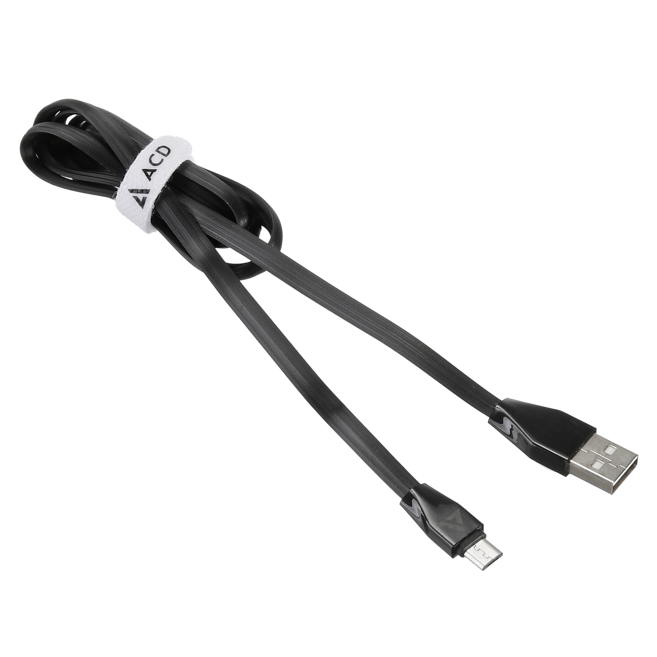 Кабель USB 2.0 Am - micro USB 1.0m (ACD-U920-M1B, быстрая зарядка, не замерзает и не спутывается, black) ACD