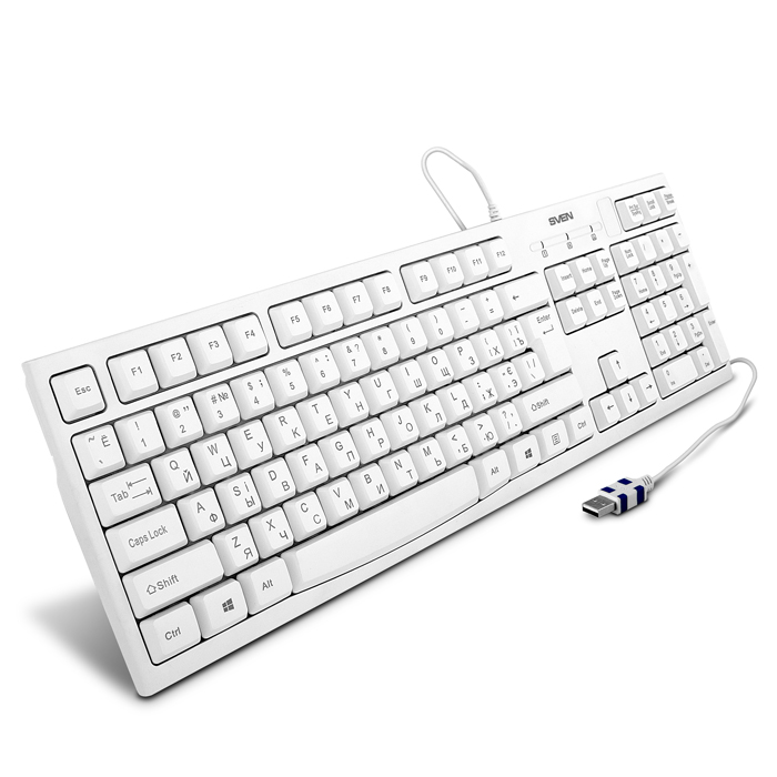 Клавиатура Sven KB-S300 (USB, влагоустойчивая, white)