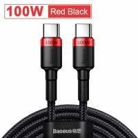 Кабель Type-C --> Type-C 1.0m (CATKLF-SC91, 100W, быстрая зарядка, нейлоновая оплётка, black) Baseus
