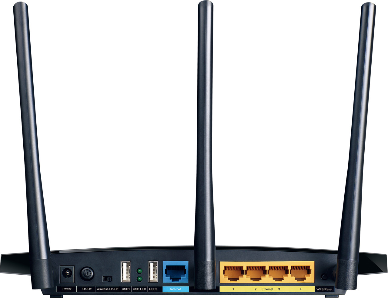 Роутер TP-LINK Archer C7 (1750Mbps, 2.4/5GHz, 4 ports, 1000Mbps, 3 внешние съёмные антенны 5dBi, 2*USB, USB Printer/FTP Server/3G/4G, black)