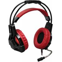Наушники Defender LESTER (полноразмерные закрытые, c микрофоном, игровые, регулятор, 2.2m, промо-код "Crossout", black-red)