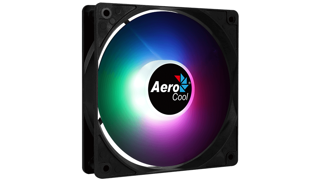Вентилятор AeroCool Frost 12 (120x120x25mm, Sleeve, 1000rpm, 24dBa, 3+4pin, RGB fixed LED, black-white) RTL
