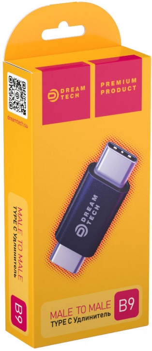 Переходник USB3.1 Type-C (m) - USB3.1 Type-C (m) (B9, black) Dream