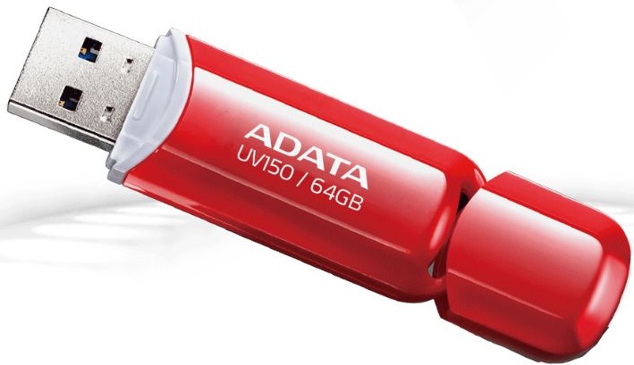 Флеш накопитель USB 3.2 64Gb ADATA UV150 (AUV150-64G-RRD, 100MB/s, black-red)