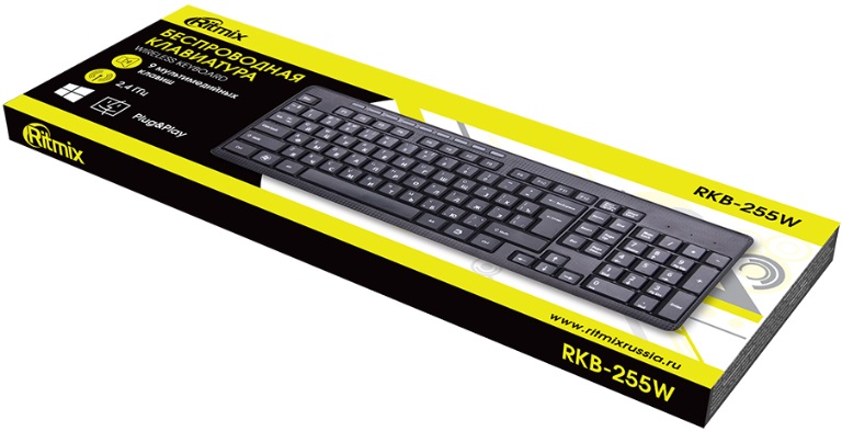 Клавиатура беспроводная Ritmix (RKB-255W, текстура - карбон, black)