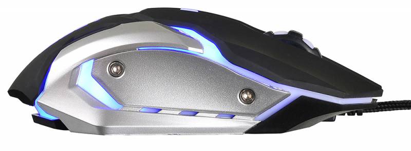 Мышь Oklick CYBER 855G (USB, optical, 2400dpi, игровая, black-silver)
