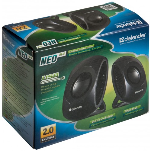 Колонки Defender Neo S4 (2x2W, USB, black)