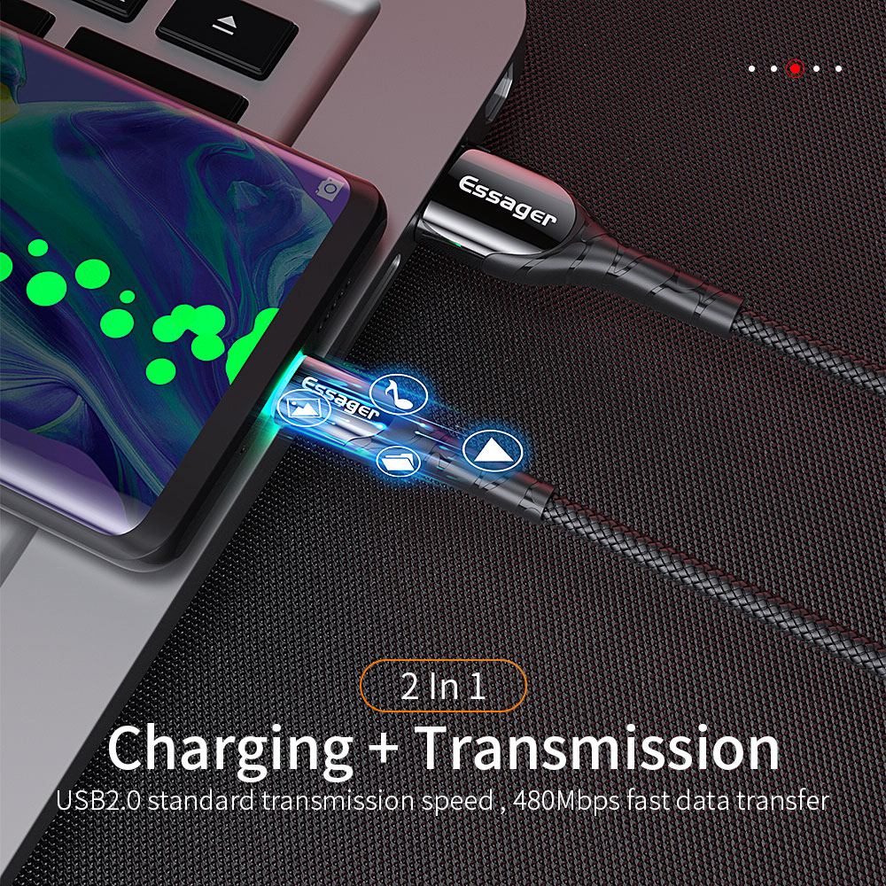 Кабель USB 2.0 Am - Type-C 1.0m (EXCT-MH01, нейлоновая оплётка, black) Essager