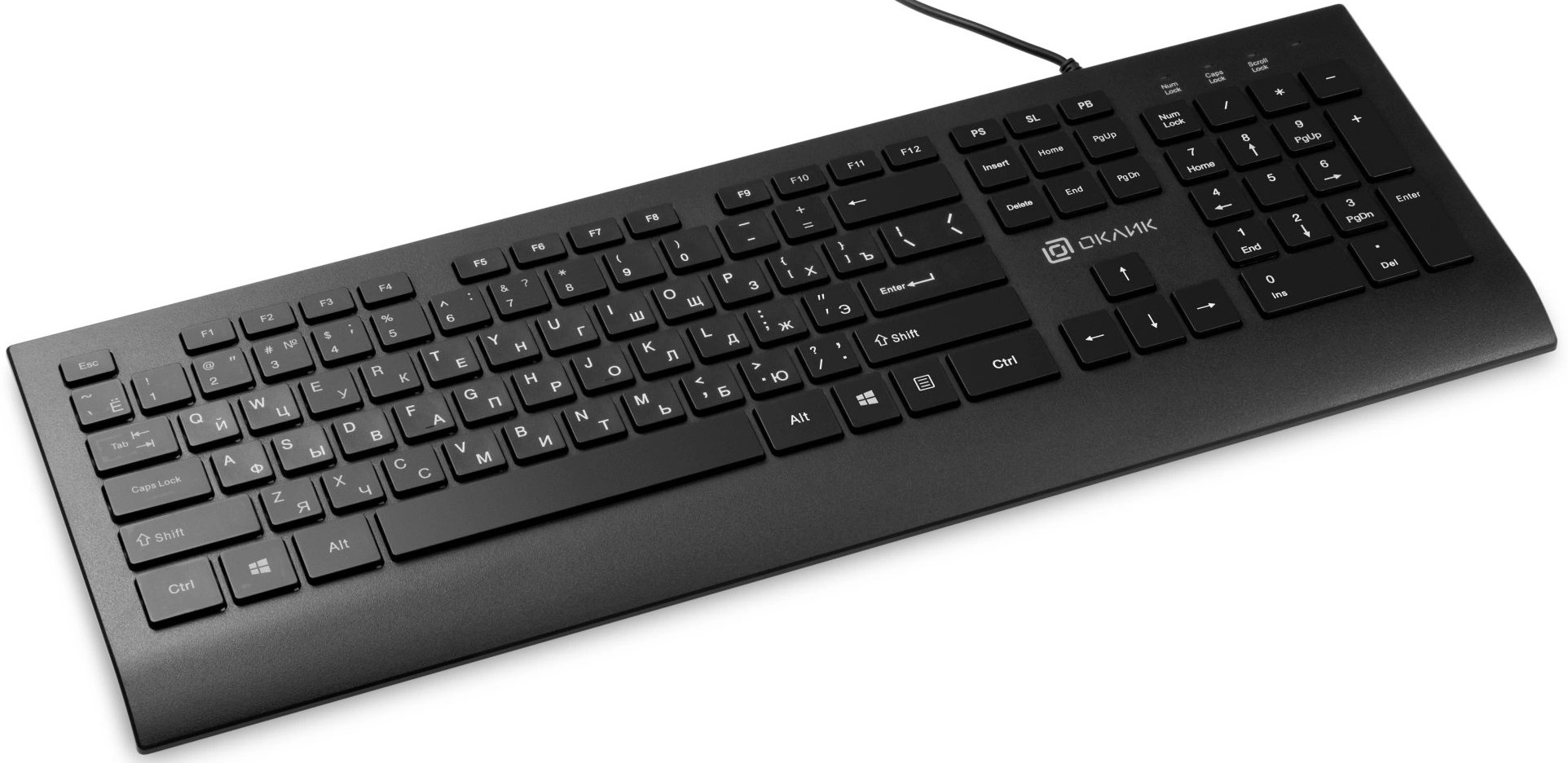 Клавиатура Oklick 155M (USB, Anti-Ghosting, 1.6m, black)