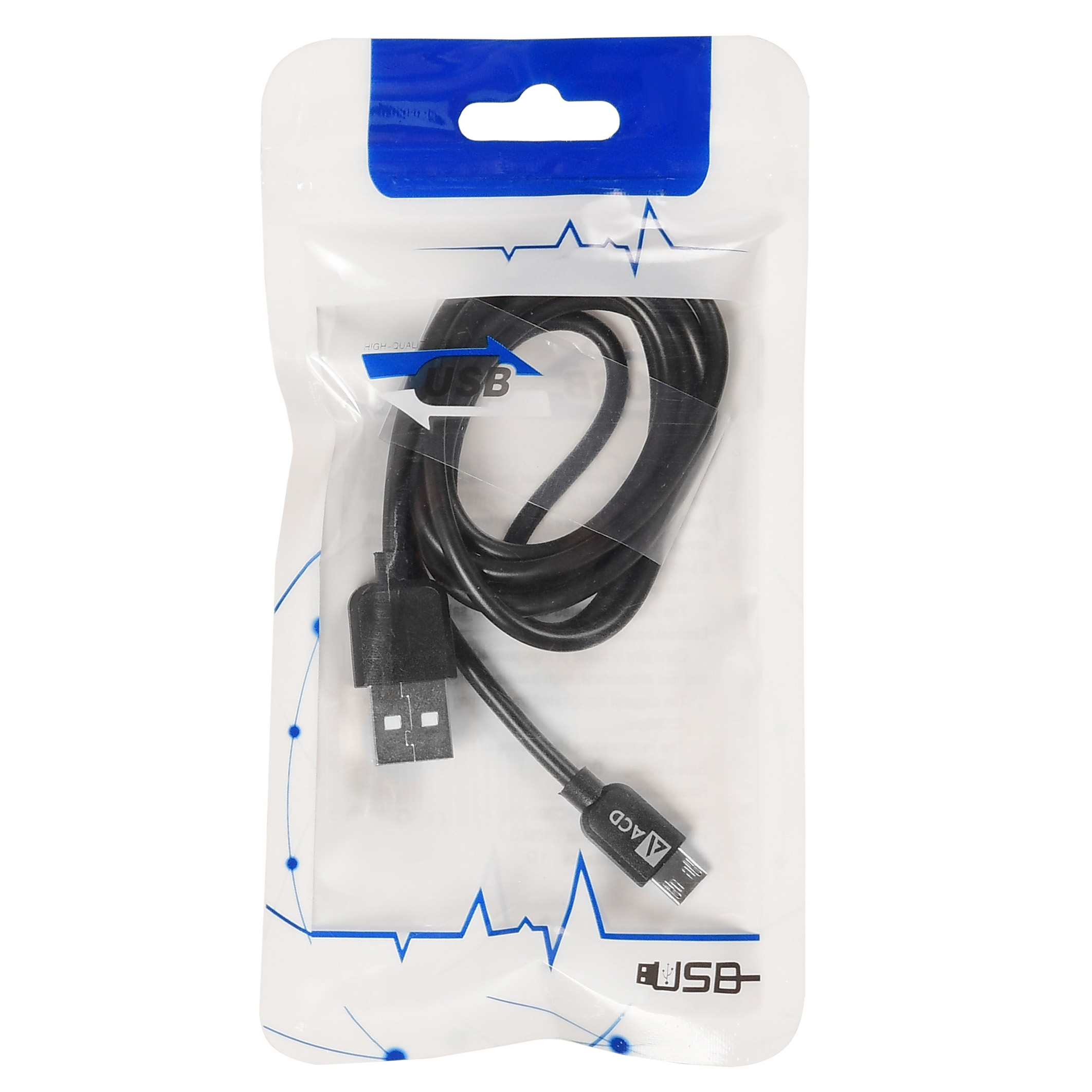 Кабель USB 2.0 Am - micro USB 1.0m (ACD-U910-M1B, пакет, black) ACD