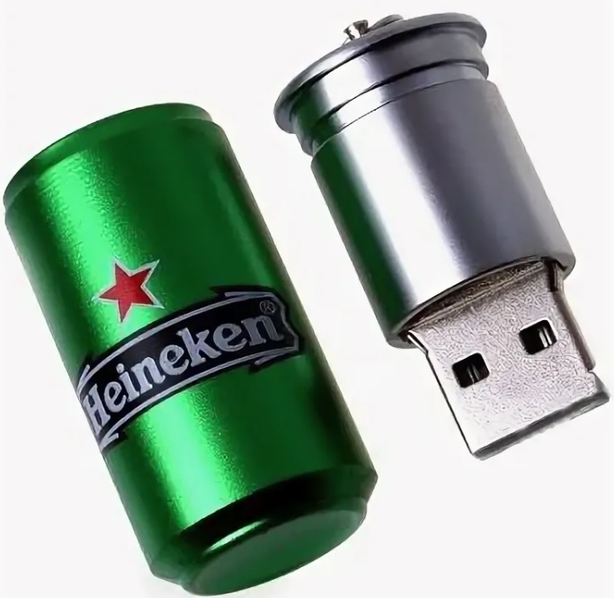 Флеш накопитель - Брелок USB 2.0 32Gb (банка Heineken)
