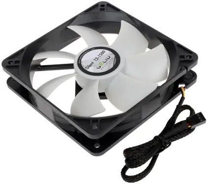 Вентилятор GELID Silent 12 FN-SX12-15 (120x120x25mm, Hydro, 1500rpm, 26dBa, 3pin, black-white) RTL