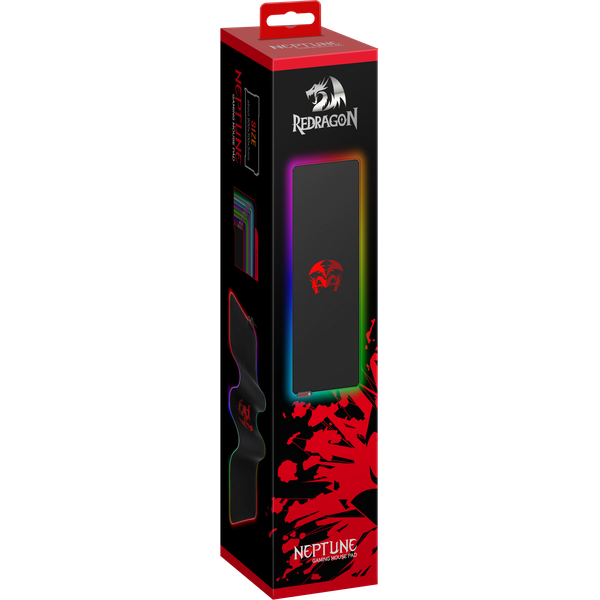 Коврик для мыши Redragon (NEPTUNE, тканевый на резиновой основе, игровой, RGB подсветка, black-red, 800x300x3mm)