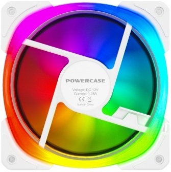 Вентилятор Powercase CM21-12W ARGB (120x120x25mm, Hydro, 800-1500rpm, 4pin, PWM, ARGB, white) OEM