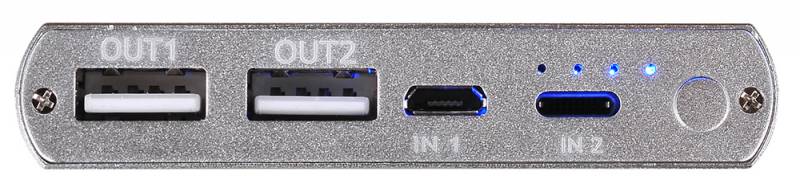 Внешний аккумулятор Buro RA-12000-AL (литий-полимерный, 12000mAh, 2*USB - 3A, вход 1.5А, silver)