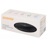 Колонки Digma S-10 (3W, портативные, аккумулятор, Bluetooth, микрофон, громкая связь, AUX, USB, MicroSD, FM, MP3, black)