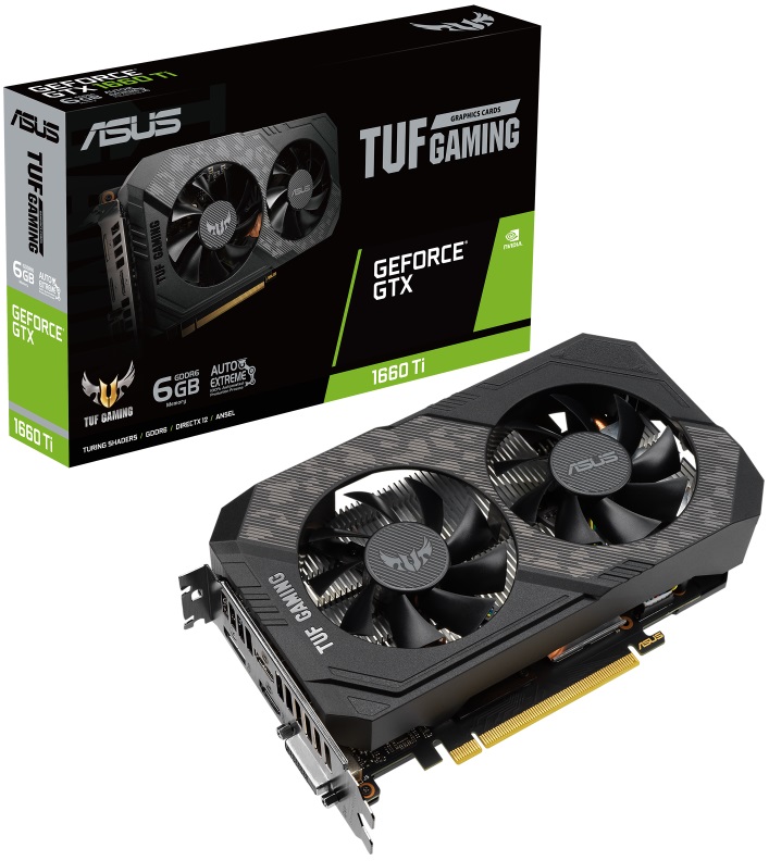 Видеокарта ASUS GF GTX1660Ti 6Gb (TUF-GTX1660TI-6G-EVO-GAMING, 192bit, GDDR6, DVI+2xHDMI+DP) RTL