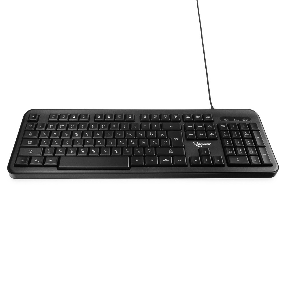 Клавиатура Gembird KB-200L (USB, синяя подсветка,  мультимедийная, black)