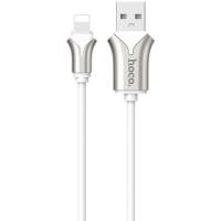 Кабель USB 2.0 Am - Lightning 1.2m (U67 Soft silicone, 2.4A, оплётка из огнезащищённого и незамерзающего силикона, white) hoco